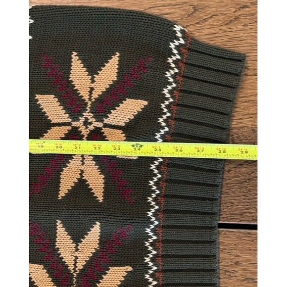 Vtg 90's Tommy Hilfiger Knit Nordic Fisherman Sweater Men’s Sz L Hunter Green - Picture 8 of 8